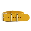 High Quality Premium Cow Leather Durable One Piece Nato Strap 20mm 22mm 24mm Leather Watch Bands Yellow