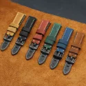 In Stock 20mm 22mm Vintage Genuine Leather Watch Strap Crazy Horse Quick Release Watch Band For Samsung watch Classic Wristband