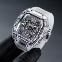 2023 Customizable Luxury Richard Crystal Apple Watch Clear case | Fkm Rubber Watch Strap