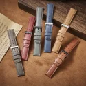 20mm Luxury Two Piece Strap Man Top Grain Leather Watch Straps Quick Release Watch Band For Sumsung 22mm Watch