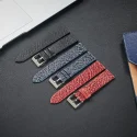 Yunse New Pattern Suede Leather Straps In Top Grain Leather Luxury Genuine Leather Watch Bands With Steel pvd black buckle