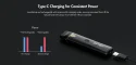 Type-C Charging, Steady Performance Long-lasting and rechargeable with maximum life charging cycles, ensuring consistent premium performance till the last puff, every drop of concentrate won’t go to waste.