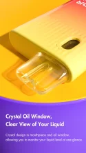 Crystal Oil Window, Clear View of Your Liquid - Crystal design in mouthpiece and oil window, allowing you to monitor your liquid level at one glance.
