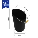 Wholesale Black Fireplace Metal Hot Ash Bucket Without Lid4