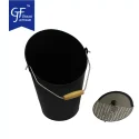 Wholesale Black Fireplace Metal Hot Ash Bucket Without Lid2