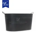 Oval Galvanized Metal Tub Wholesale Log Bucket With Handle for Firplace