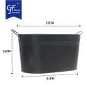 Oval Galvanized Metal Tub Wholesale Log Bucket With Handle for Firplace3