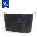 Oval Galvanized Metal Tub Wholesale Log Bucket With Handle for Firplace2