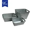 Wholesale Galvanized Customized Tin Rectangle Storage Bucket Set Of Three