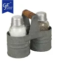 Galvanized Metal Salt & Pepper Shakers