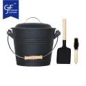 Ash bucket with lid 1.3 Gallon Galvanized Metal Bucket with Shovel Hand Broom coal hod bucket set