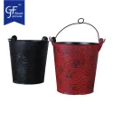 Galvanized Metal Buckets with Handle Mini Round Flower Pot Plant Basket