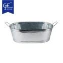 Oval Metal Beverage Tub High-Capacity Galvanized Ice Buckets