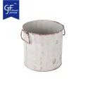 Metal Flowerpot With Handle Rustic And Effect Hand Make For Decor Home Garden Party Galvanized Flower Pot