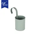 Metal Iron Hanging Flower Pots With Detachable Hook & Drain Hole For Balcony Garden Home Decor