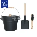 Ash bucket set Bucket with Lid Shovel & Hand Broom Tool Set Accessories For Fireplace Indoor And Outdoor Fireside Accessories