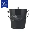 5.15 Gallon Ash Bucket With Lid And Shovel Galvanized Metal Coal Hod Coal And Hot Ash Pail For Fireplace