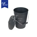 Black Ash Bucket With Lid Galvanized Fireplace Metal Bucket Ash Can Iron For Fireplace