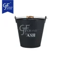 Coal Bucket & Lid black Metal Ash Tidy Bin Coal Carrier Fire Log Burner Kindling Ash Bucket With Lid