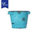 Small Galvanized Buckets with Handles Blue Metal Tin Planters For Plants Flower Pots