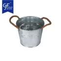 Metal garden small size flower pot high quality planter bucket with handle