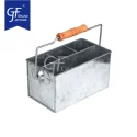 Galvanized caddy metal utensil holder kitchen storage bucket tabletop holder
