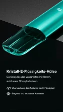 Kristall-E-Flüssigkeits-Hülse Genießen Sie das Verdampfen mit klarem, sichtbarem Flüssigkeitsstand. Überwachung des Zustands der E-Flüssigkeit Elegante und exquisites Aussehen