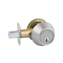 Deadbolt lock single cylinder satin stainless steel D101-SS