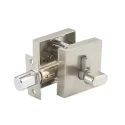 Square zinc deadbolt lock single cylinder satin nickel finish D105-SN
