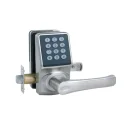 Electronic door lock with keypad card keys satin nickel finish E011-10-AKY