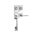 Door handle set double cylinder single handle satin nicekel finish entry door handlesets solid zinc material 800-DC-SN