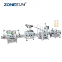Automatic 4 Heads Juice Liquid Bottle Filling Capping Labeling Machine Line