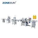 Automatic 4 Heads Liquid Filling Capping Labeling Machine Line With Inkjet Printer