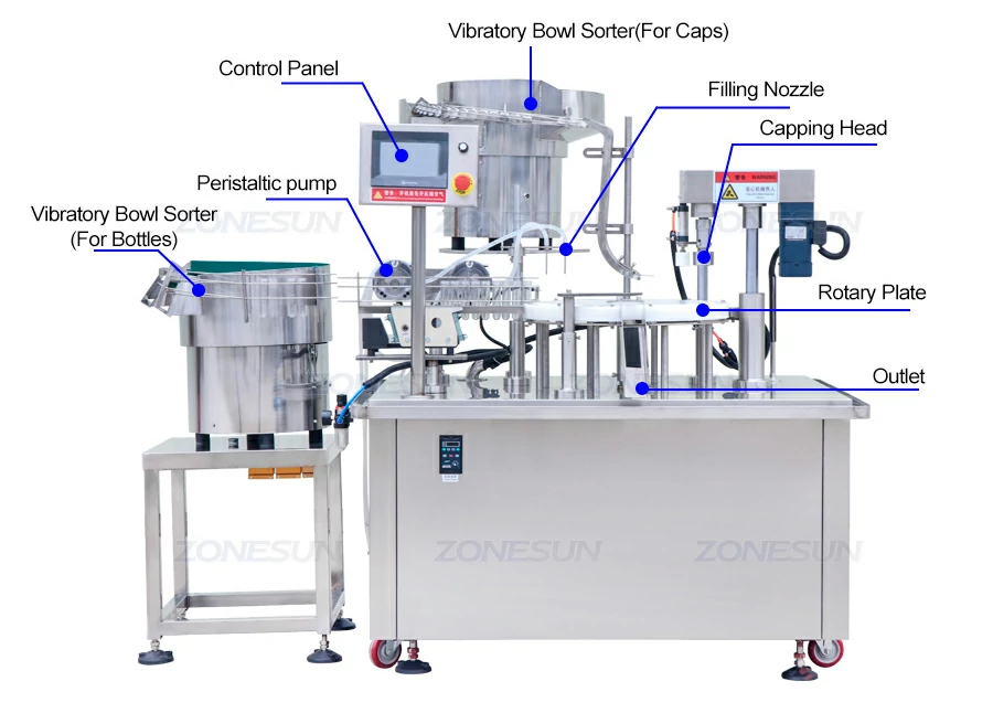 Automatic test tube filling capping machine