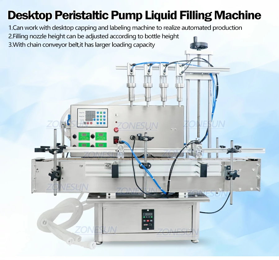 Tabletop automatic peristaltic pump liquid filling machine