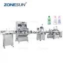 ZS-FAL180R3 Automatic Paste Dish Soap Gel Bottle Filling Capping Labeling Machine Line