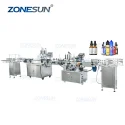 ZS-FAL180A8 Automatic 2 Heads Liquid Bottle Filling Capping Labeling Machine Line