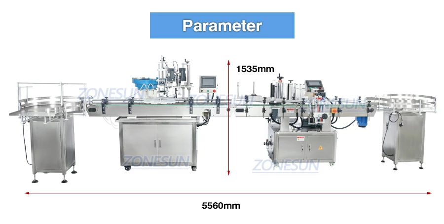 Size of small bottle filling capping labeling machine