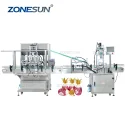 Automatic Pineapple Bottle Liquid Filling Capping Machine Line With Cap Feeder