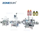 ZS-FAL180C9 Desktop Automatic Liquid Vinegar Bottle Filling Capping Labeling Machine Line