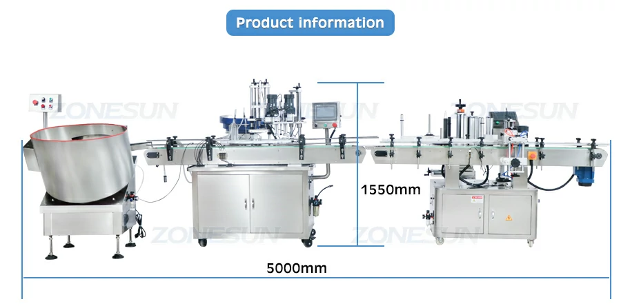 Size of Rosemary Oil Filling Capping Labeling Machine