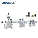 Automatic Powder Bottle Auger Filling Capping Labeling Machine Line