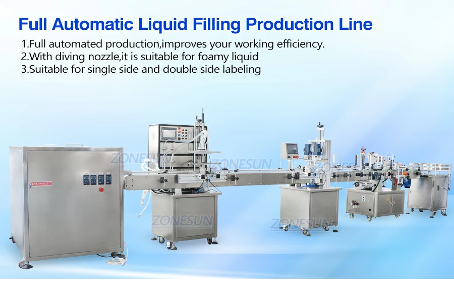 Automatic Liquid Solution Bottle Filling Capping Labeling Machine