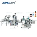 Desktop Automatic Rotor Pump Paste Filling Capping Labeling Machine Line