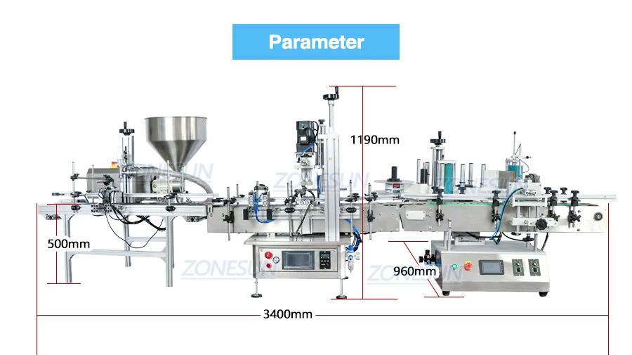 Size of Lobe Pump Paste Filling Capping Labeling Machine