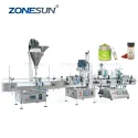 Automatic Milk Protein Powder Bottle Auger Filling Capping Labeling Machine Line