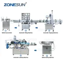 Automatic Magnetic Pump Liquid Filling Capping Labeling Machine Line