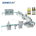 ZS-FALU1 Automatic Olive Oil Ropp Bottle Rinsing Drying Filling Capping Labeling Line