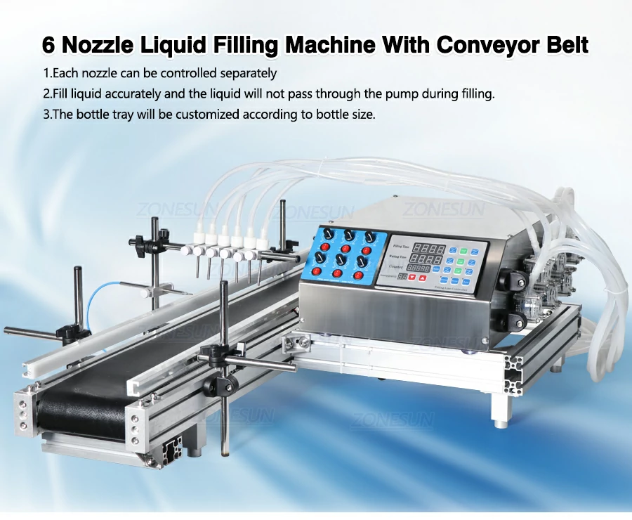 Automatic 6 Nozzles Small Vial Liquid Filling Machine