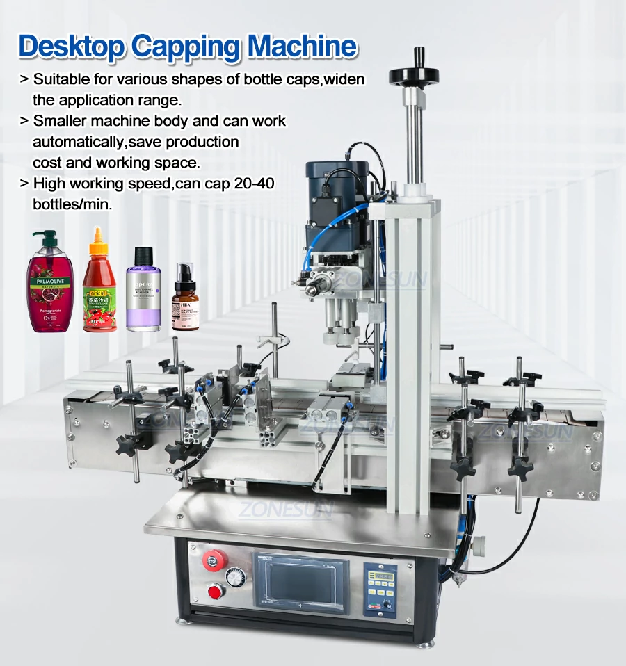 Tabletop automatic pump bottle capping machine